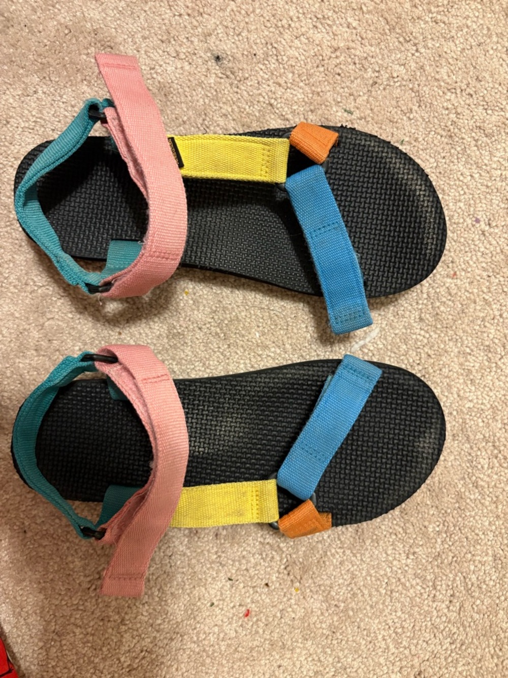 Women’s Multicolor Outdoor Sandals - Pink, Blue, Yellow, Teal, Orange (8-8 1/2)
